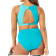 Swimsuits For All Hollywood Colorblock Wrap Bikini Top - Happy Turq Luxe