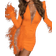 Nhicdns Women Sexy Club Dress - Orange