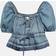 Ganni Cropped-Top aus Denim blau