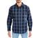 Smith's Workwear Men's Buffalo Pocket Flannel Button-Up Shirt - Bluebay/Black
