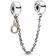 Pandora Dangling Crown O Safety Chain Charm - Silver/Rose Gold