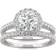 Charles & Colvard Halo Bridal Set Ring - White Gold/ Moissanite