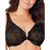 Glamorise Wonderwire Lacey T-Back Front-Close Bra Black