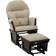 Homcom Nursery Glider Rocking with Ottoman Cream White Armchair 40.5"