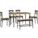 Homcom Industrial Brown Dining Set 27.5x43.2" 6