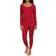 Leveret Women's Christmas Prints Pajamas - Moose/Red