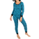 Leveret Women's Pajamas - Moon/Royal Blue