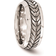 Gem & Harmony Beveled Pattern Band Ring - Silver