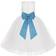 Ekidsbridal Junior Floral Lace Flower Girl Christening Baptism Dress - Ivory/Turquoise