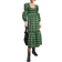 Ganni Seersucker Check Midi Dress - Green