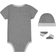 Nike Baby's Bodysuit Hat & Booties Box Set 3-piece - Dark Grey Heather