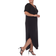 White Mark Plus Size Short Sleeve V-Neck Maxi Dress - Black