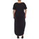 White Mark Plus Size Short Sleeve V-Neck Maxi Dress - Black