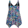 Evans Sharkbite Swim Dress Plus Size - Multi Feather