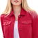 Jessica London Long Denim Jacket - Classic Red