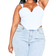 PrettyLittleThing Bandage Dip Hem Bust Cup Corset Plus - White