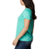 Columbia Women's Hike Short Sleeve V-Neck Shirt - Electric Turquoise Heather