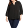 NYDJ Pintuck Blouse Plus Size - Black