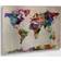 Trademark Fine Art Michael Tompsett 'Watercolor World Map' Framed Art 22x16"