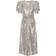 ROTATE Birger Christensen Sequin Midi Slit Dress - Silver