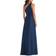 Alfred Sung Draped One Shoulder Satin Maxi Dress - Midnight Navy
