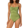 Anne Cole Twist Front Shirred One Piece - Sage Green