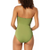 Anne Cole Twist Front Shirred One Piece - Sage Green