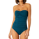 Anne Cole Twist Front Shirred One Piece - Deep Sea Blue