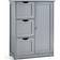 Costway 3 Drawers & 1 Cupboard Grey Storage Cabinet 24x32"