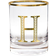 Qualia Monogrammed Letter "H" Double Old Fashioned Drink Glass 0fl oz 4