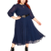 City Chic Love Pleat Dress Plus Size - Navy