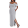 White Mark Lexi Maxi Dress Plus Size - Heather Grey