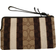 Coach Large Corner Zip Wristlet In Signature Jacquard With Stripes - Gold/Khaki Black Multi