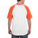 Augusta Men's Short Sleeve Baseball T-shirt - White/Orange