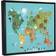 Stupell Industries Country Animals World Map Continents Wildlife Diagram Framed Art 24x30"