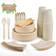 Gezond 350pcs compostable paper plates set eco-friendly heavy-duty disposable