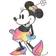 Disney Girl's Mickey & Friends Rainbow Tie-Dye Minnie Mouse - White