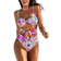 Swimsuits For All Underwire Tie Front Bandeau One Piece - Bright Floral
