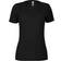 Platinum P514S Delta Women's Slub Short Sleeve V-Neck Tee - Black