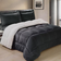 Swift Home Plush Reversible Micromink and Sherpa Bedspread Black (228.6x228.6)