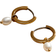Ana Luisa Frida Huggie Hoops Earrings - Gold/Pearl