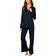 Cosabella Women's Long Sleeve Top & Pants Pajama Set, Navy/Navy