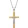 C&C Jewelry Rounded Cross Crucifix Pendant Necklace - Gold/Silver