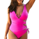 Swimsuits For All Cut Out One Piece Swimsuit - Chill Pink