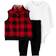 Carter's Baby's Buffalo Check Little Vest Set 3-piece - Red