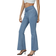 Halara High Waisted Crossover Pocket Washed Stretchy Knit Casual Super Flare Jeans - Denim Light Blue