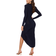 John Zack Long Sleeve Rouch Dress - Navy