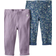 Carter's Baby Ribbed Organic Cotton Pants 2-pack - Pale Lilac/Blue Meadow