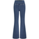 Halara High Waisted Crossover Pocket Washed Stretchy Knit Casual Super Flare Jeans - Washed Denim Dark Blue