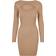 Urban Classics Ladies Cut Out Mini Knit Evening Dress - Beige